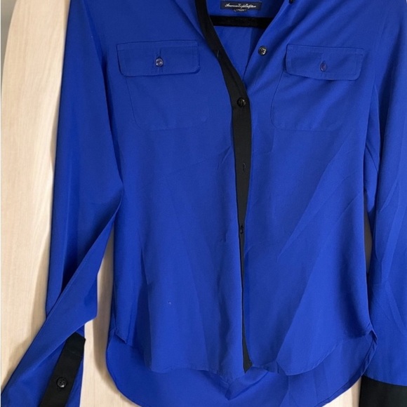 American Eagle Outfitters Blue and Black Women's Top - Picture 4 of 6